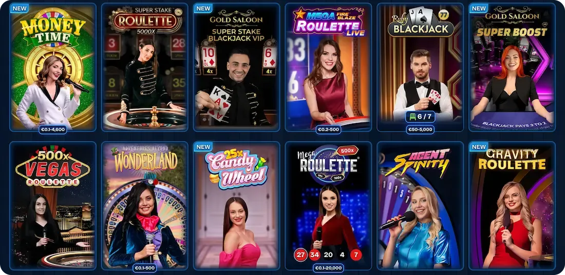 juegos en vivo del casino majestico
